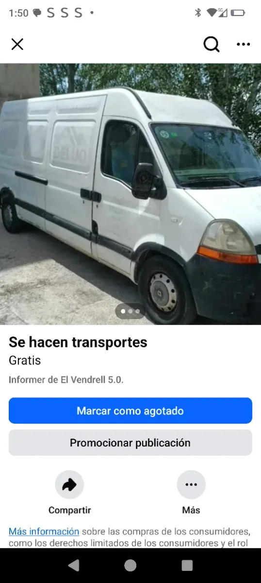 Se hacen portes con chófer