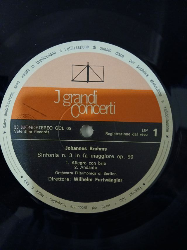 LP Brahms Sinfonía n.3 Furtwängler