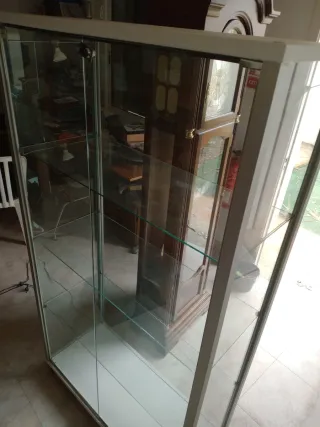 Vitrina de cristal con puertas y cerraduras