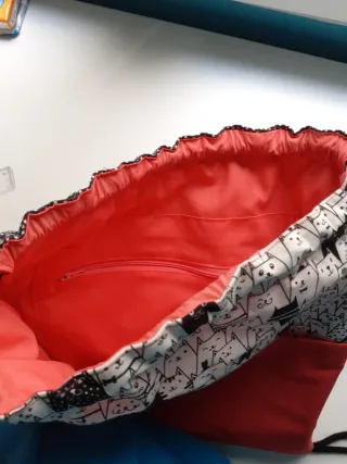 Mochila de cuerdas con estampado de gatos