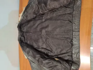 Cazadora vintage mujer cuero y pelo