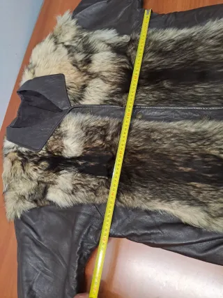 Cazadora vintage mujer cuero y pelo