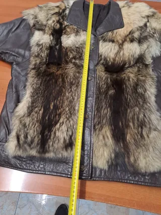 Cazadora vintage mujer cuero y pelo