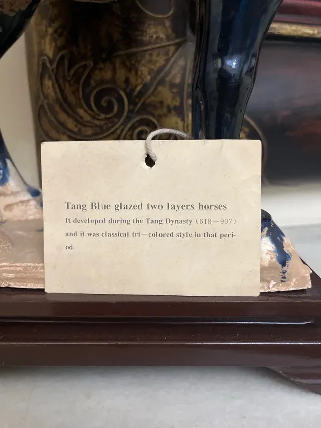 Caballo Cerámica Azul Tang Dinastía