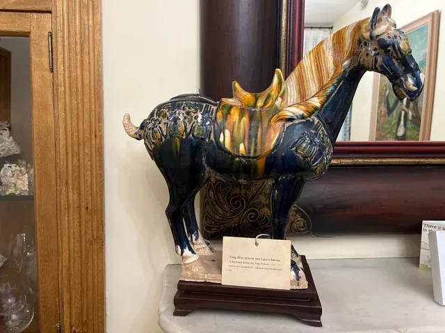 Caballo Cerámica Azul Tang Dinastía