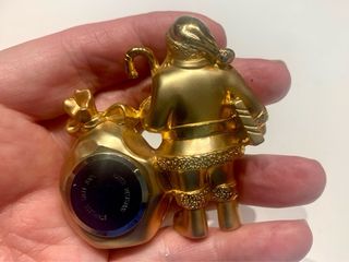 Reloj Papá Noel Dorado 7x7cm