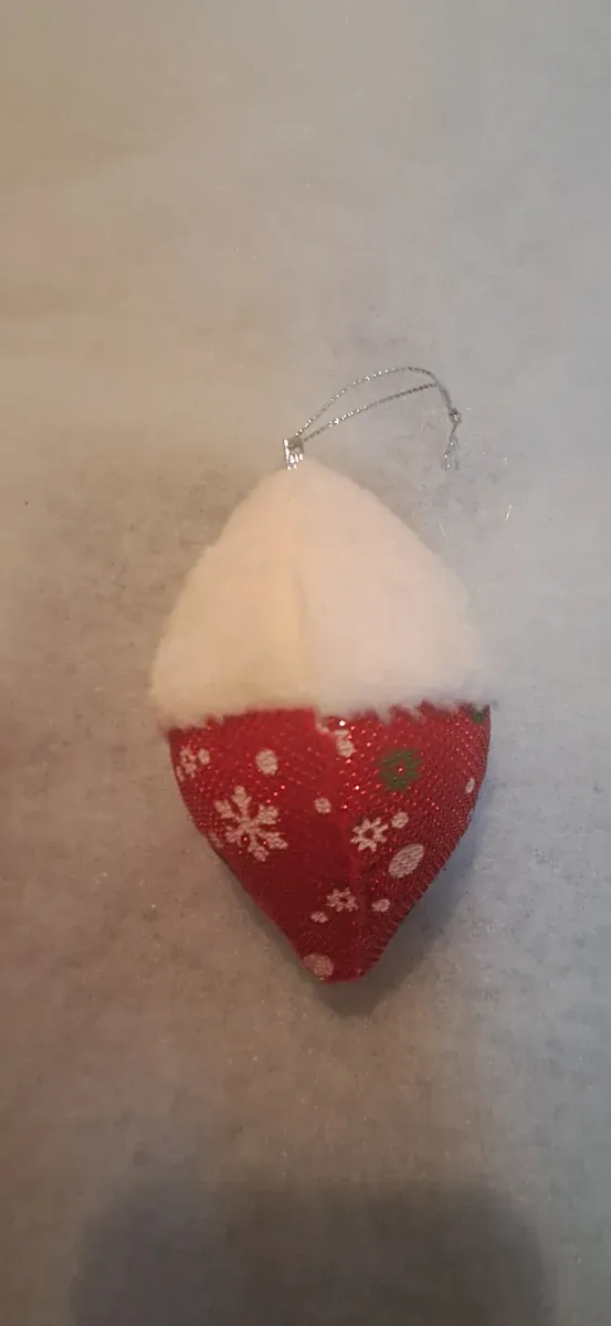 Adorno Navideño Bola Roja Copos Nieve