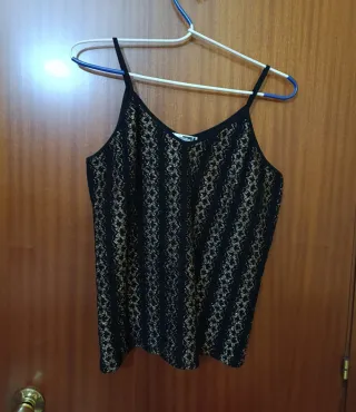 Top tirantes brillo dorado