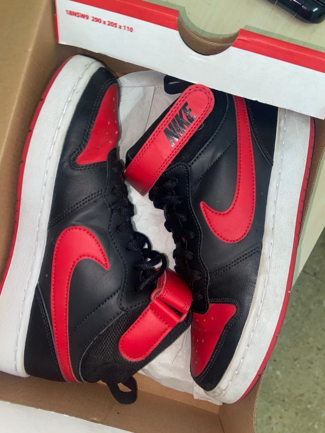 Nike Court Borough Mid 2 Negro/Rojo