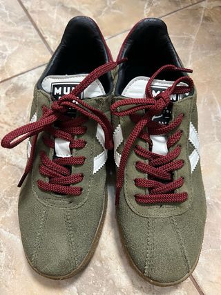 Tenis Munich Talla 37 Verde y Burdeos