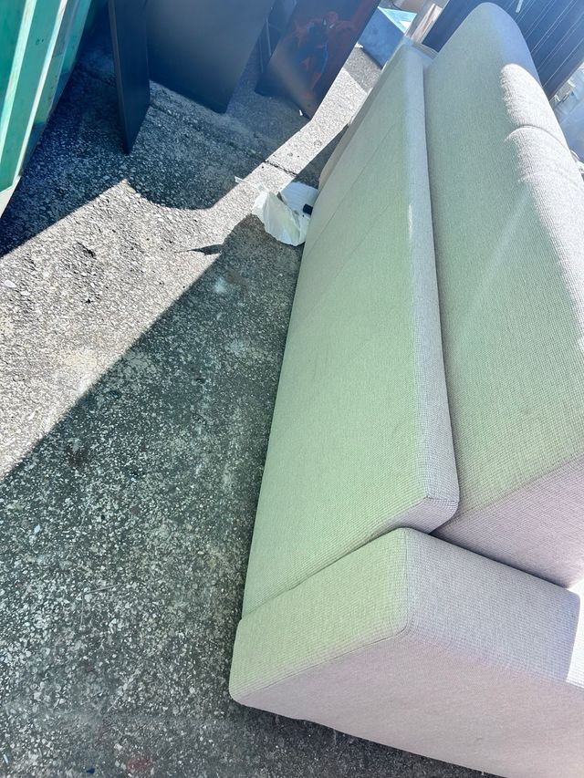 Divano letto 2 posti tessuto beige/grigio