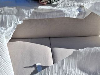 Divano letto 2 posti tessuto beige/grigio