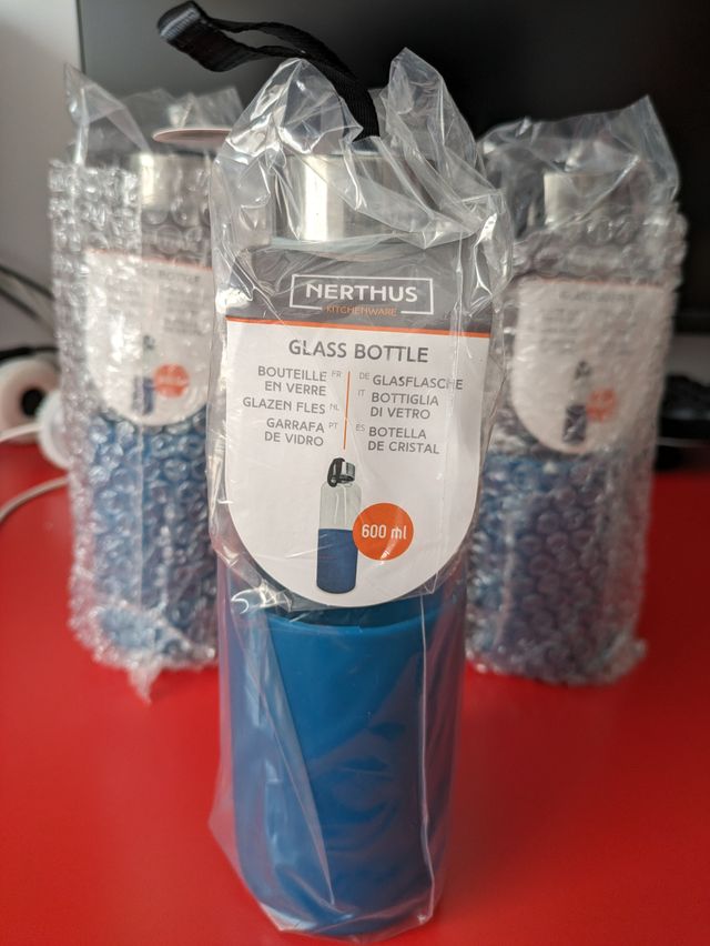 BOTELLA CRISTAL AZUL 600ML