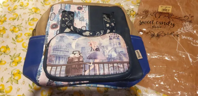 Mochila Sweet Candy Beige y Azul