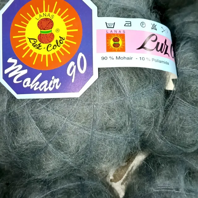 Lote 20 ovillos Mohair 90 gris marengo
