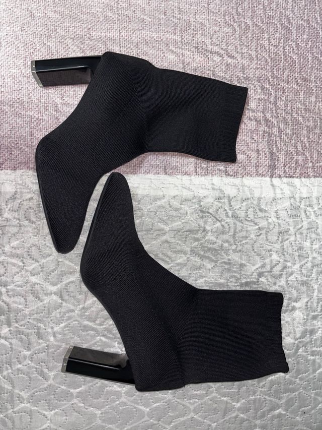 Botas calcetín tacón negras T40 sin estrenar sin