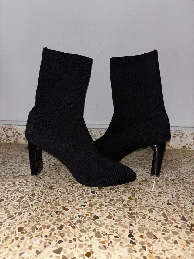 Botas calcetín tacón negras T40 sin estrenar sin