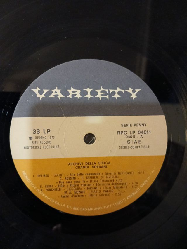 LP I Grandi Soprani - Archivi della Lirica