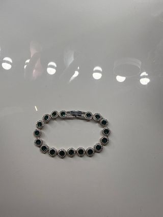 Pulsera Swarovski Verde y Plateada