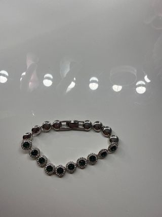 Pulsera Swarovski Verde y Plateada