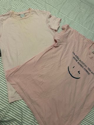 2 Camisetas Rosadas Talla M