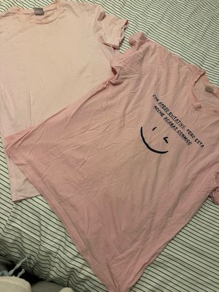 2 Camisetas Rosadas Talla M