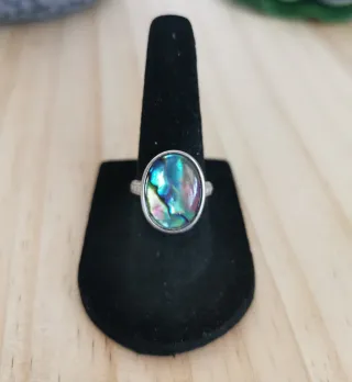 Anillo Concha Abulón Natural Ajustable