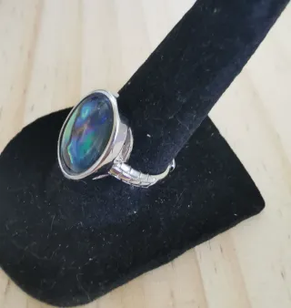 Anillo Concha Abulón Natural Ajustable