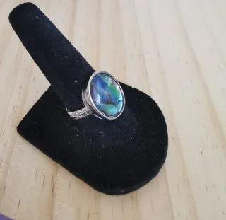 Anillo Concha Abulón Natural Ajustable