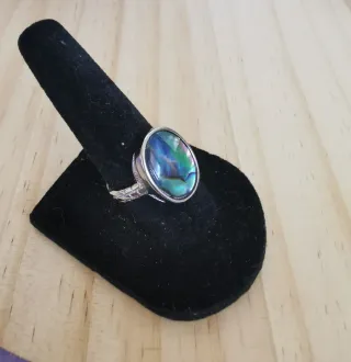 Anillo Concha Abulón Natural Ajustable