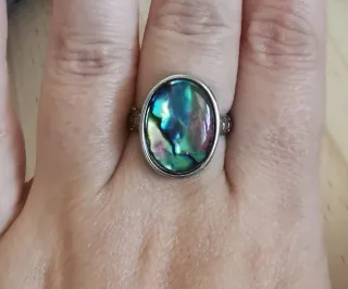 Anillo Concha Abulón Natural Ajustable