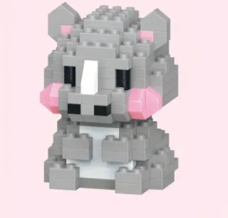 Mini bloco de montar rinoceronte