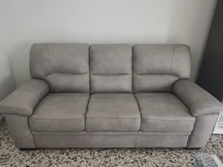 Divano 3 posti in tessuto grigio