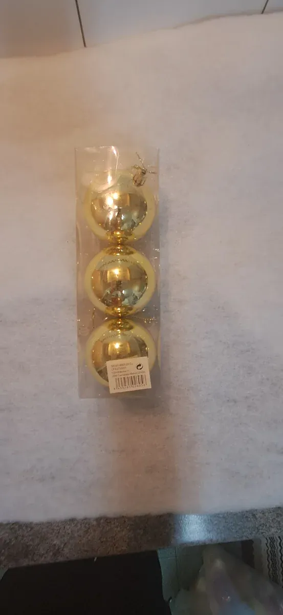 Bolas doradas para árbol de Navidad (3 uds)