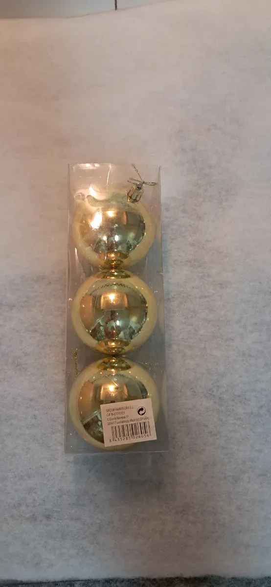 Bolas doradas para árbol de Navidad (3 uds)