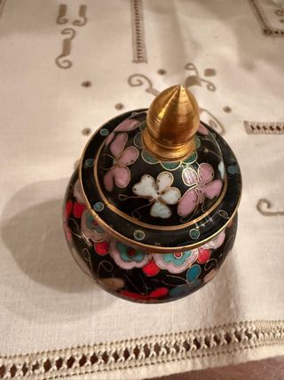 Coppia vasi cinesi cloisonné farfalle