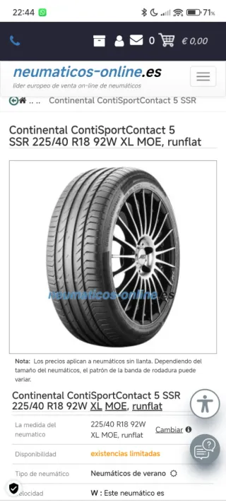 2Neumáticos225\40\18 Continental ContiSportContact