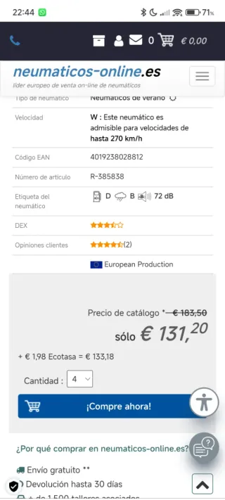 2Neumáticos225\40\18 Continental ContiSportContact