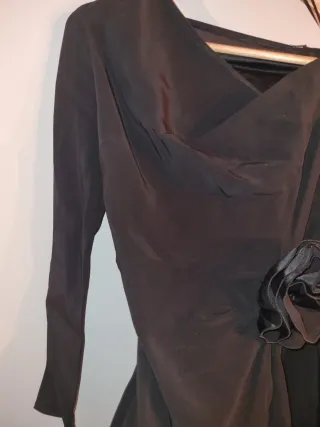 Vestido fiesta asimétrico negro