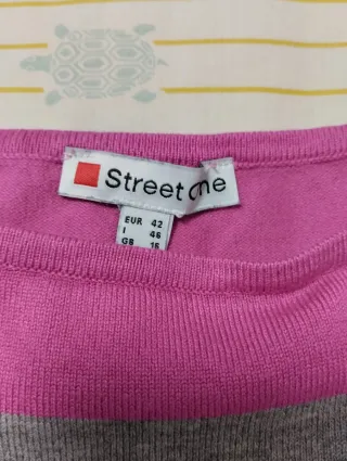 Jersey de rayas rosa, naranja y gris