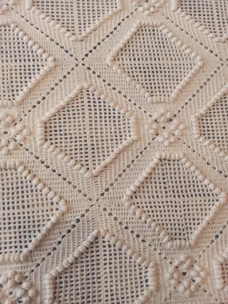 Colcha ganchillo vintage hecha a mano