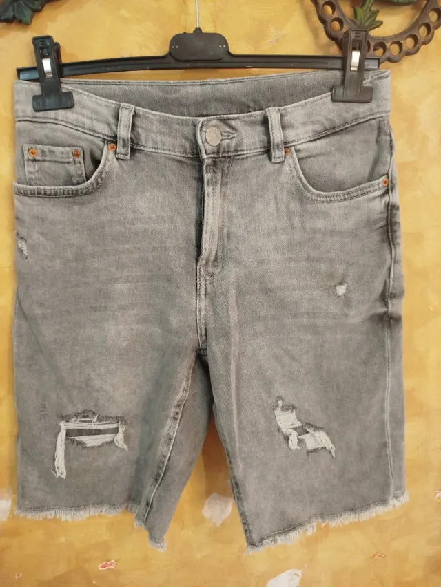 Zara Shorts Jeans Denim Grigio Taglia 164cm