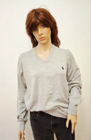 Jersey Polo Ralph Lauren Gris V-Neck