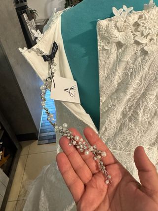 Abito da sposa pizzo tulle cerchio taglia XL