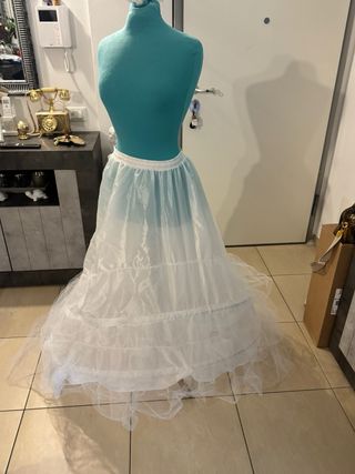 Abito da sposa pizzo tulle cerchio taglia XL
