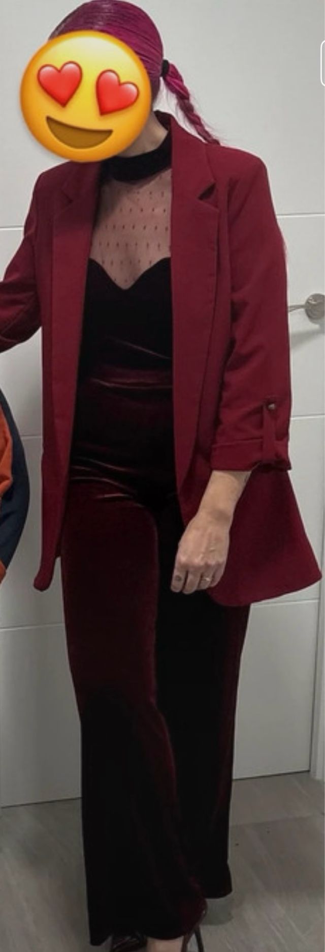 Pantalón Terciopelo Granate Talla S/M