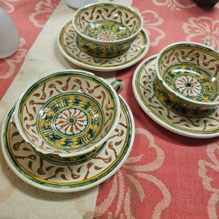 Set 3 tazzine da tè/caffè con piattini