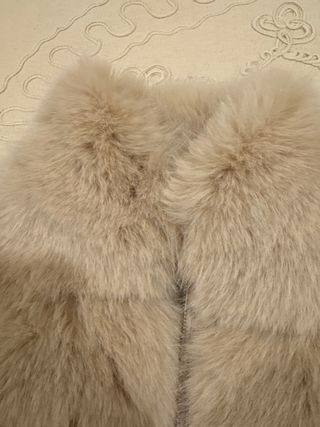 Chaqueta pelo color crudo