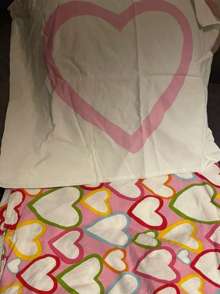 Funda nórdica 90cm Corazones + funda almohadón
