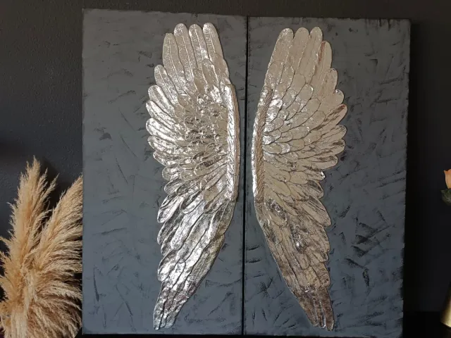 Cuadro Hecho a mano, alas de ángel , porcelana...